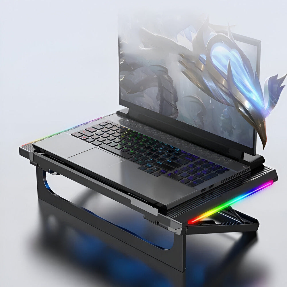 R8 Max Laptop Cooling Pad with 6 Fans, RGB Lighting & Adjustable Height 3