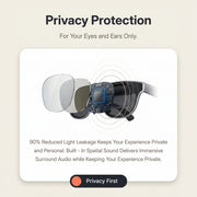 Rokid AR Spatial AR Glasses (215" Virtual Screen, 120Hz, USB‑C, Myopia Adjustment) Glasses with privacy protection feature on a beige background