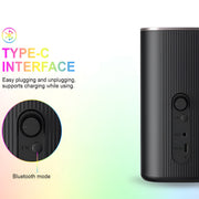 Black electronic device with Type-C interface on a gradient background