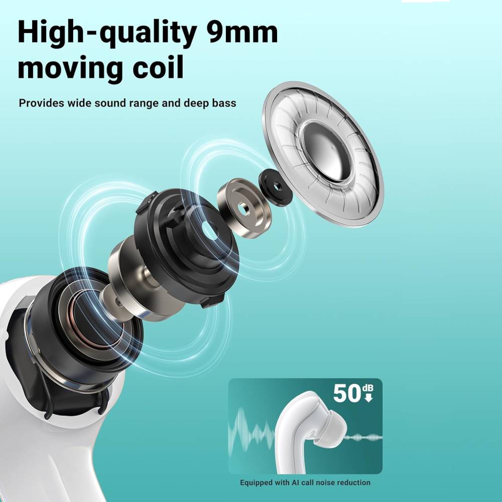 ACEFAST T9 Crystal Air Wireless Earbuds (AI Call Noise Reduction, 30h Playtime)