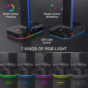 LED light switch with RGB lighting options on a dark background