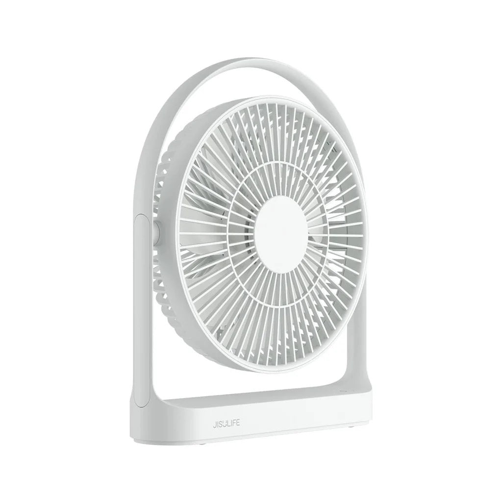 Jisulife Life5 Table Fan Rechargeable 4000mAh Portable Quiet White desk fan on a white background