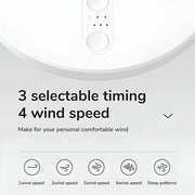 Jisulife Life7 Table Fan Rechargeable 8000mAh Adjustable Control panel with wind speed and timing settings on a white background