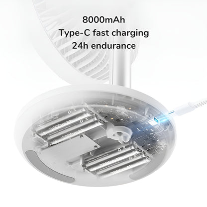 Close-up of a white electronic device with charging components and text indicating battery specifications.