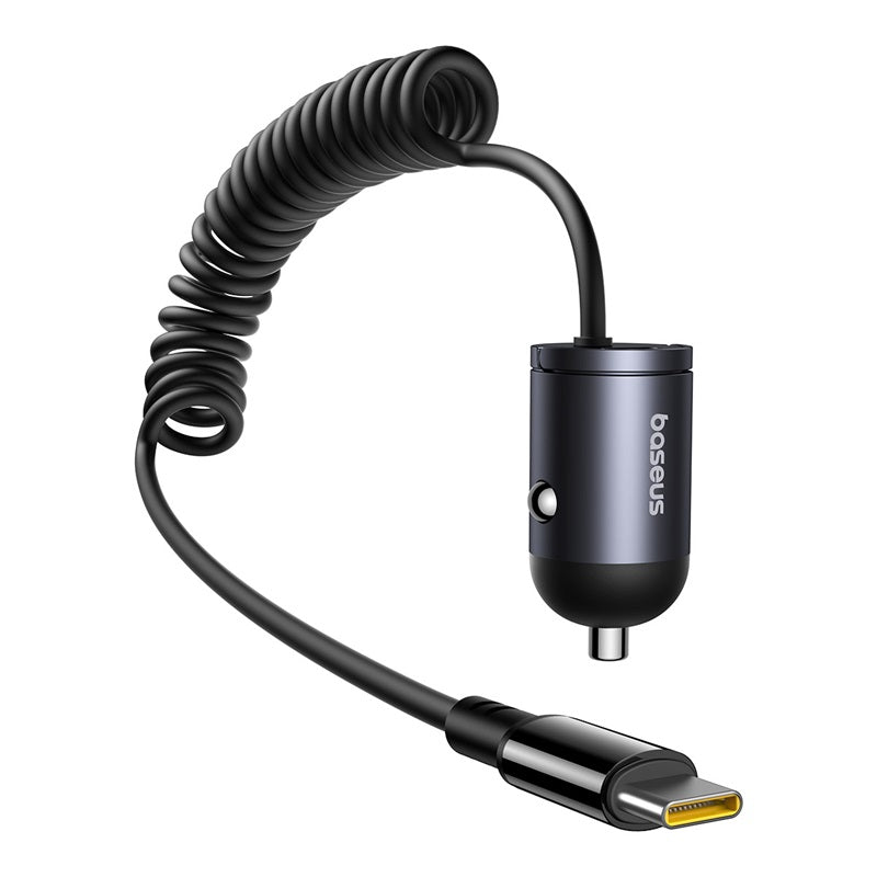 Tiny Star Mini Car Charger 30W with type-c connector on white background
