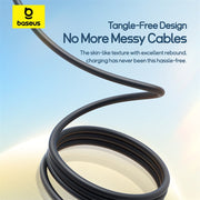 Ultra-Fast 1-for-3 Cable USB to M+L+C 3.5A Tangle Free design