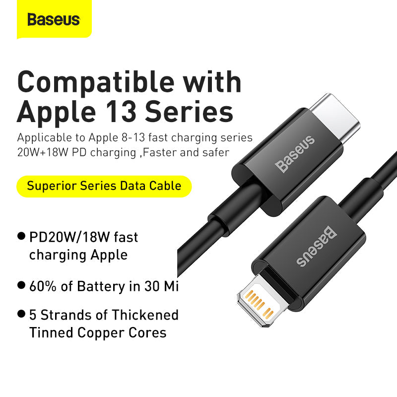 Baseus Superior Series Type C to Lightning 20W 1M Cable