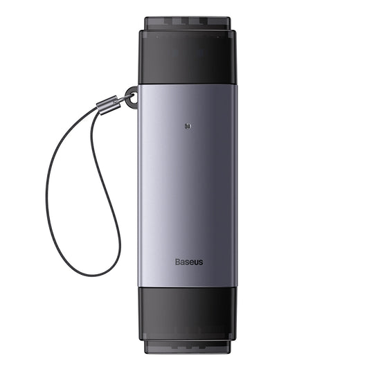 Baseus Lite Series USB-A & Type-C to SD/TF Card Reader Grey On White Background