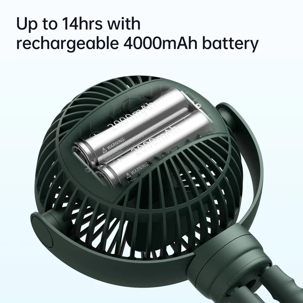 Jisulife Life1 Baby Clip Fan Portable 4000mAh Quiet Flexible with 14hr rechargeable 4000mah battery life