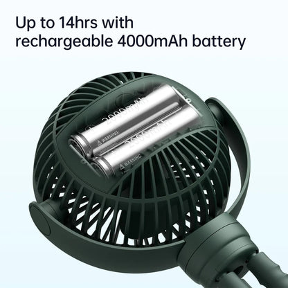Jisulife Life1 Baby Clip Fan Portable 4000mAh Quiet Flexible with 14hr rechargeable 4000mah battery life