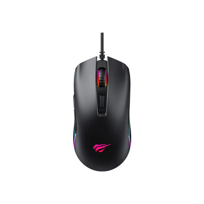 HAVIT MS1010 Ergonomic Gamer Backlit Wired RGB Gaming Mouse - Black