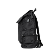 Black backpack on a white background