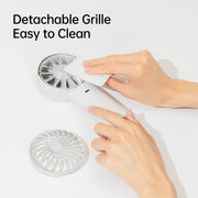 Jisulife Life4 Handheld Fan 3600mAh 5 Speed LED DisplayHandheld device with detachable grille being held by a hand on a light background