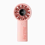 Jisulife Life4 Handheld Fan 3600mAh 5 Speed LED Display Pink handheld fan with 'Jisulife' branding on a white background