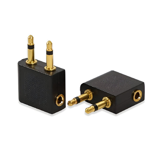 Airplane Adaptor Stereo to Dual Mono Plug 2x Pack