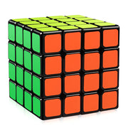 Rubik's Cube with green and orange sides on a white background / Magic Rubik's Speed Cube 4 x 4