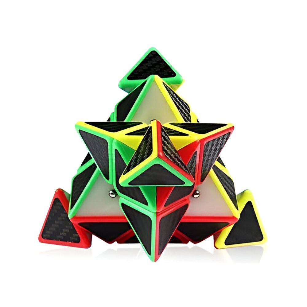 Colorful geometric puzzle on a white background