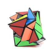 Colourful geometric puzzle on a white background