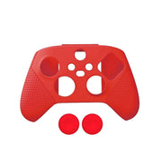 Red gaming controller cover with two red buttons on a white background Dobe TYX-0626 Xbox Series SX Controller Skin and Thumb Grip Covers