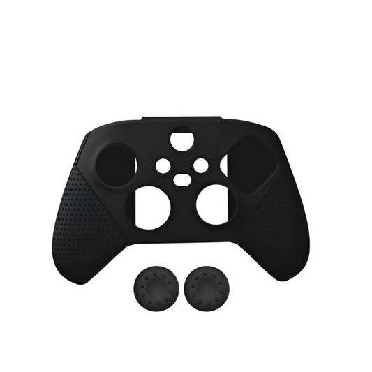 Black gaming controller cover with two additional black grips on a white background Dobe TYX-0626 Xbox Series SX Controller Skin and Thumb Grip Covers