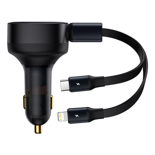 Baseus Enjoyment Series Retractable 2-in-1 30W Car Charger