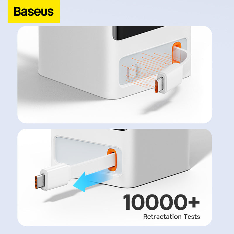 Baseus PowerCombo Series 65W Digital PowerStrip with Retractable-C Cable - Smart Version