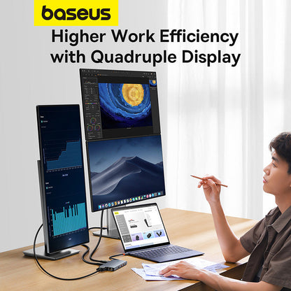 Baseus PortalJoy Series 13-Port Quadruple Display HUB